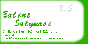 balint solymosi business card